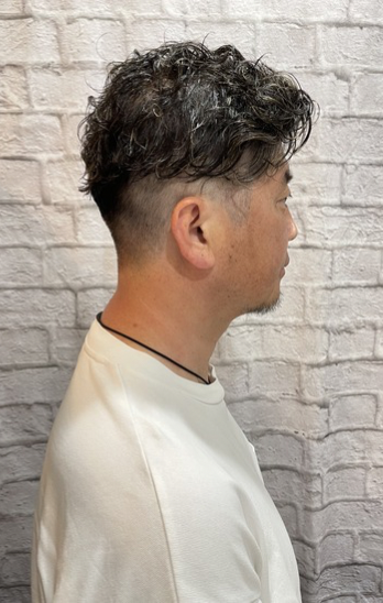 おしゃれメッシュパーマ 側面