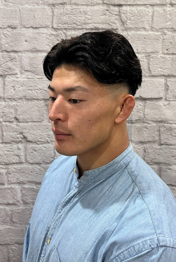 ツーブロック×パーマスタイル 正面